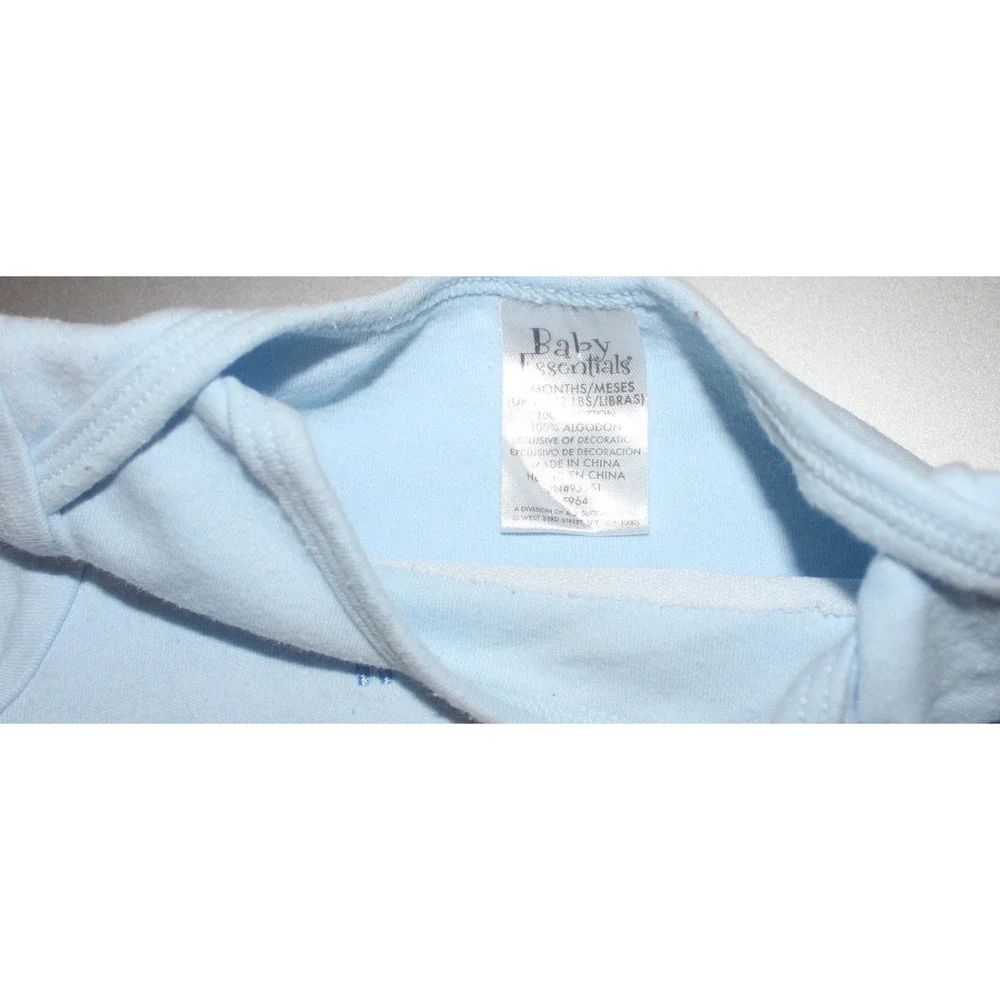 Carters Baby Essentials Boy 3 Month Bodysuit Pants Lot Blue Grey 4 Piece Set